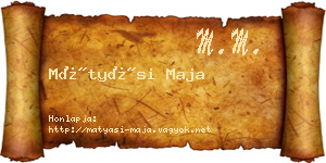 Mátyási Maja névjegykártya